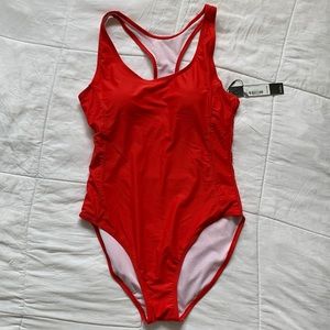 🌷Stunning Nicole Miller High Risk Red Racerback One Piece Swimsuit Size M